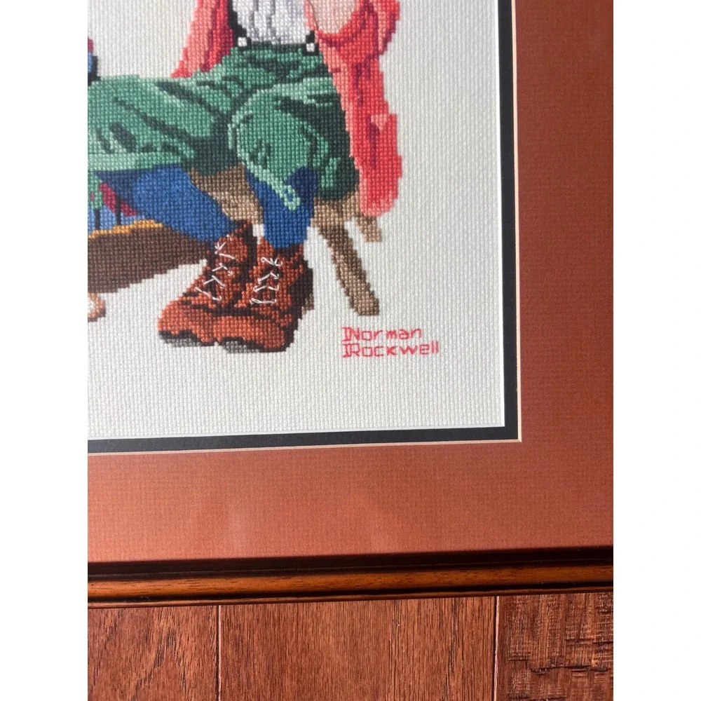 Norman Rockwell Saturday Evening Post Needlepoint Framed Art March 10 1923